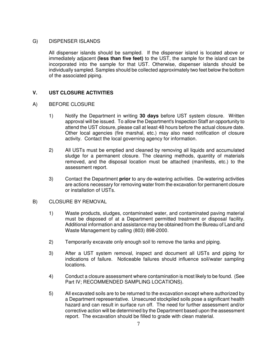 DHEC Form 3182 Underground Storage Tank (Ust) Assessment Report - South Carolina, Page 20