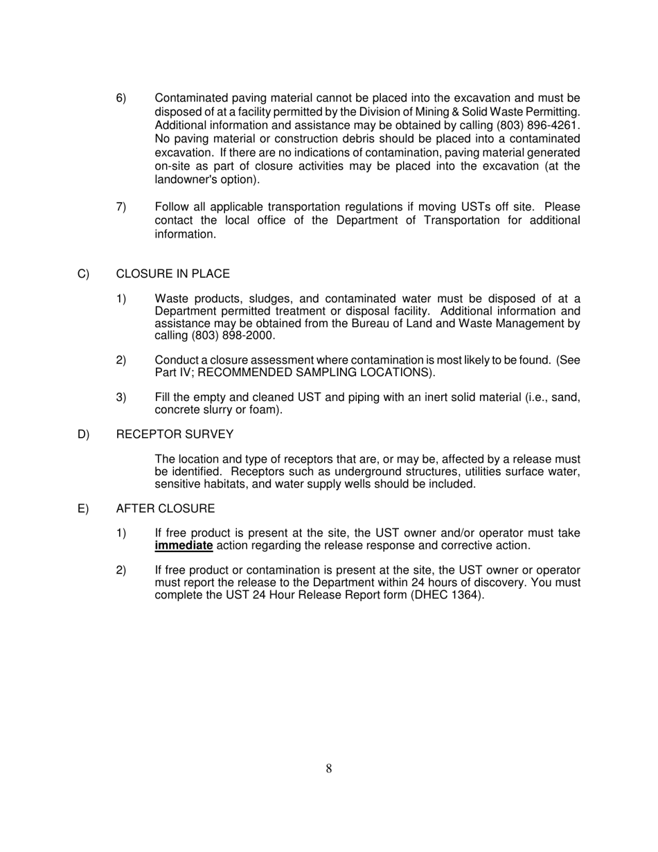 DHEC Form 3182 Underground Storage Tank (Ust) Assessment Report - South Carolina, Page 21