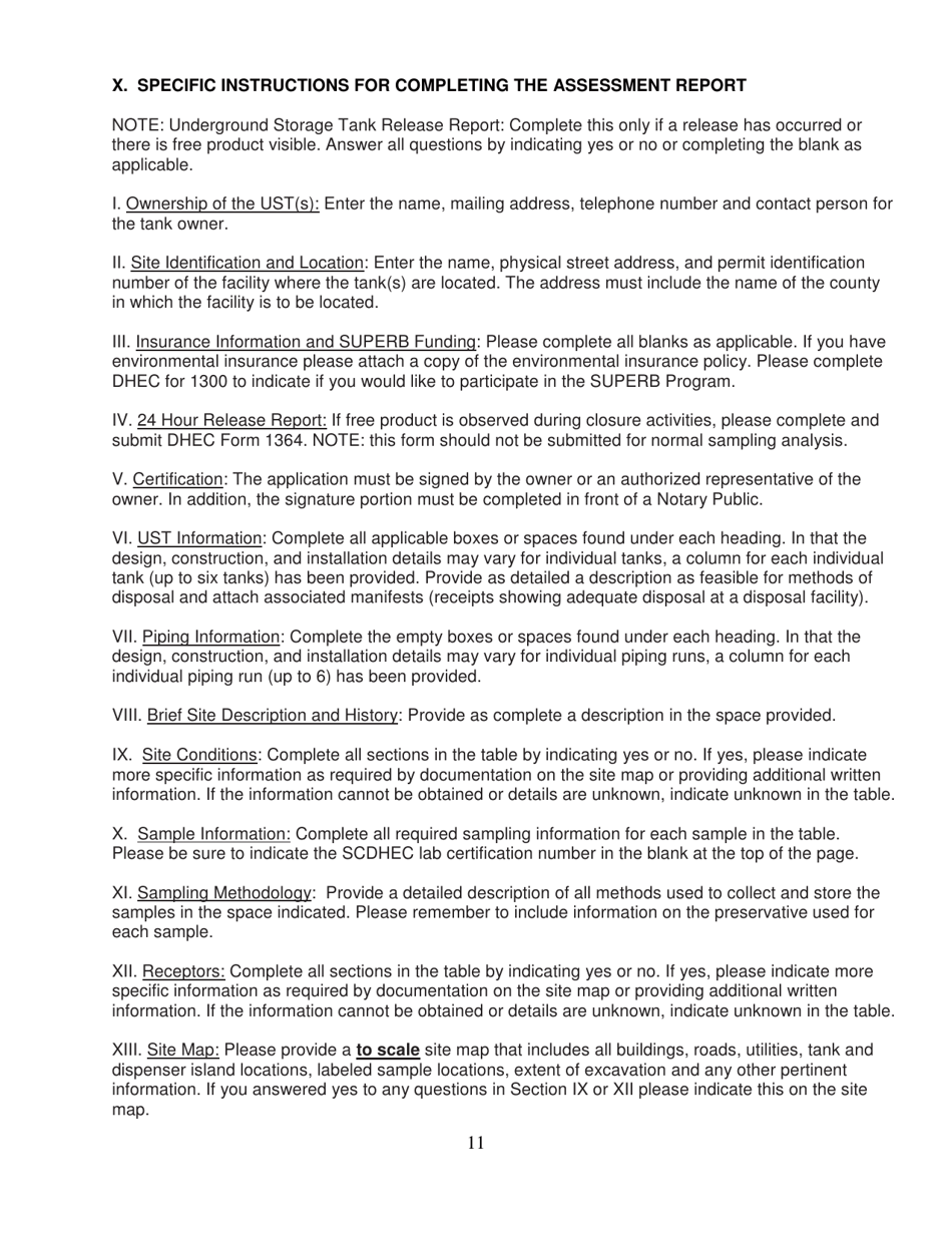 DHEC Form 3182 Underground Storage Tank (Ust) Assessment Report - South Carolina, Page 24