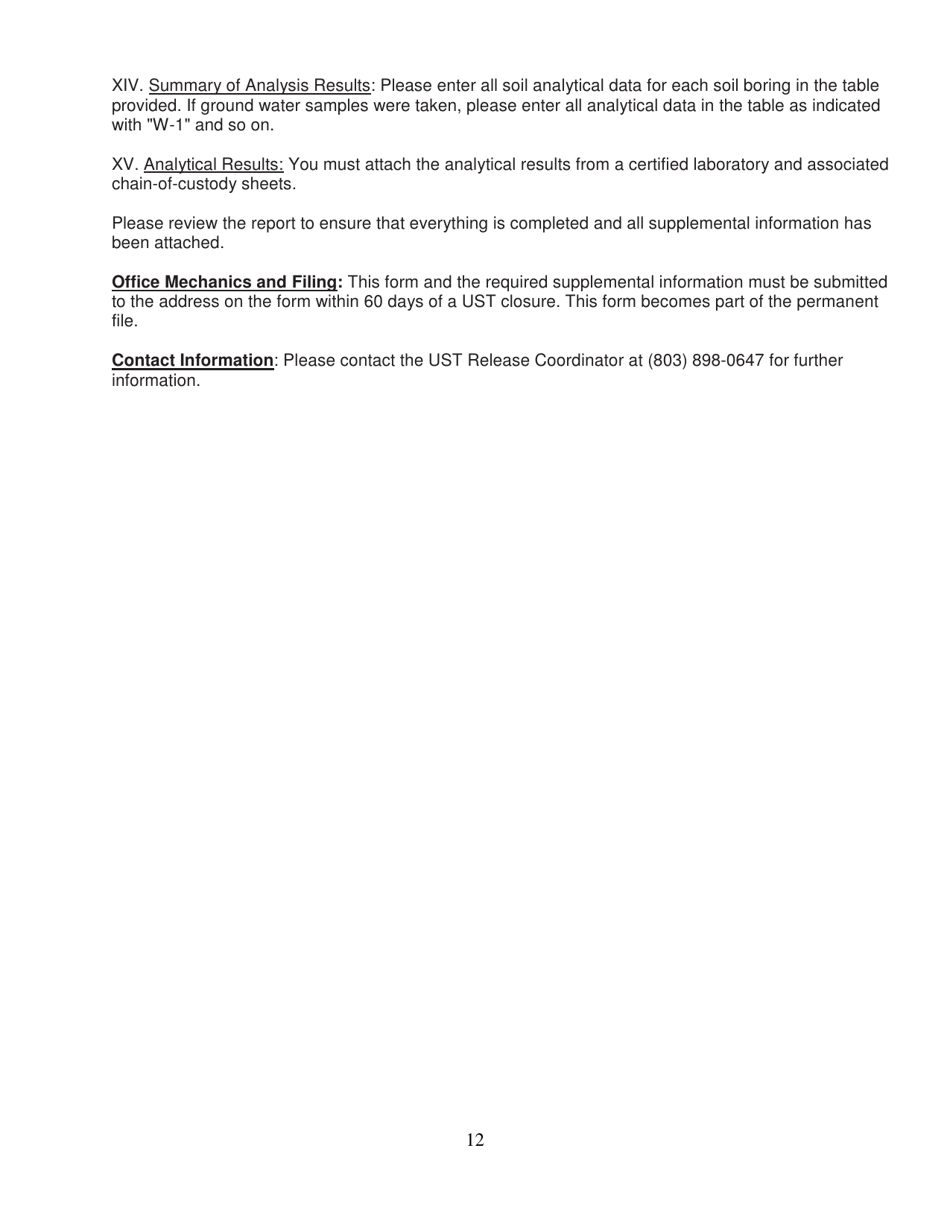 DHEC Form 3182 Underground Storage Tank (Ust) Assessment Report - South Carolina, Page 25