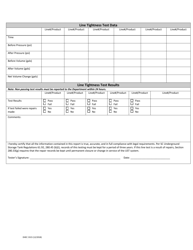 DHEC Form 3315 Line Tightness Testing Form - South Carolina, Page 2