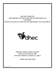 DHEC Form 3898 Permit Application Packet for Activities in the South Carolina Critical Area - South Carolina