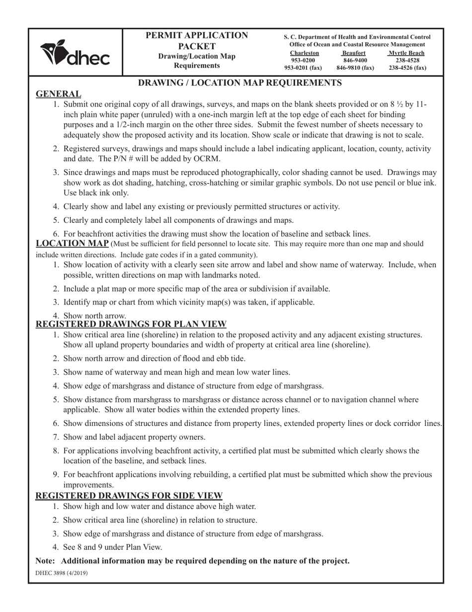 DHEC Form 3898 Permit Application Packet for Activities in the South Carolina Critical Area - South Carolina, Page 6