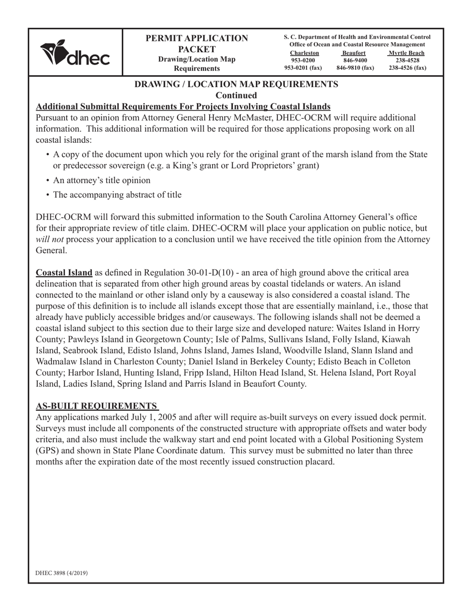 DHEC Form 3898 Permit Application Packet for Activities in the South Carolina Critical Area - South Carolina, Page 7