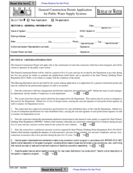 Document preview: DHEC Form 2507 General Construction Permit Application for Public Water Supply Systems - South Carolina