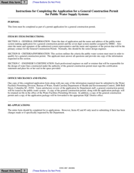 DHEC Form 2507 General Construction Permit Application for Public Water Supply Systems - South Carolina, Page 3