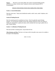 DHEC Form 2515 Optimum Corrosion Control Treatment (Occt) Documentation Flushing Records - South Carolina, Page 2