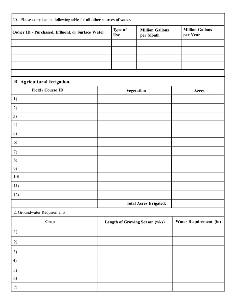 DHEC Form 2504 Groundwater Withdrawal Permit Application - South Carolina, Page 3