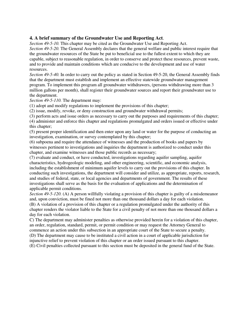 DHEC Form 2504 Groundwater Withdrawal Permit Application - South Carolina, Page 8