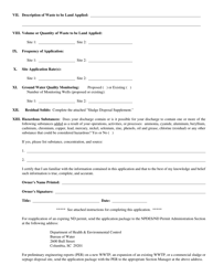 Application for a Land Disposal (No Discharge or Nd) Permit - South Carolina, Page 4