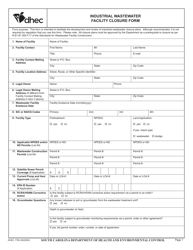 Document preview: DHEC Form 1795 Industrial Wastewater Facility Closure Form - South Carolina