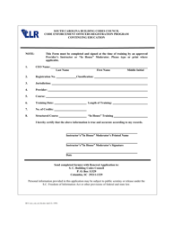 Document preview: Code Enforcement Officers Registration Program Continuing Education Verification Form - South Carolina