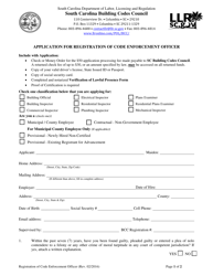 Application for Registration of Code Enforcement Officer - South Carolina, Page 3
