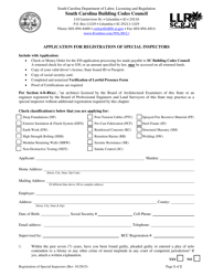 Application for Registration of Special Inspectors - South Carolina, Page 2
