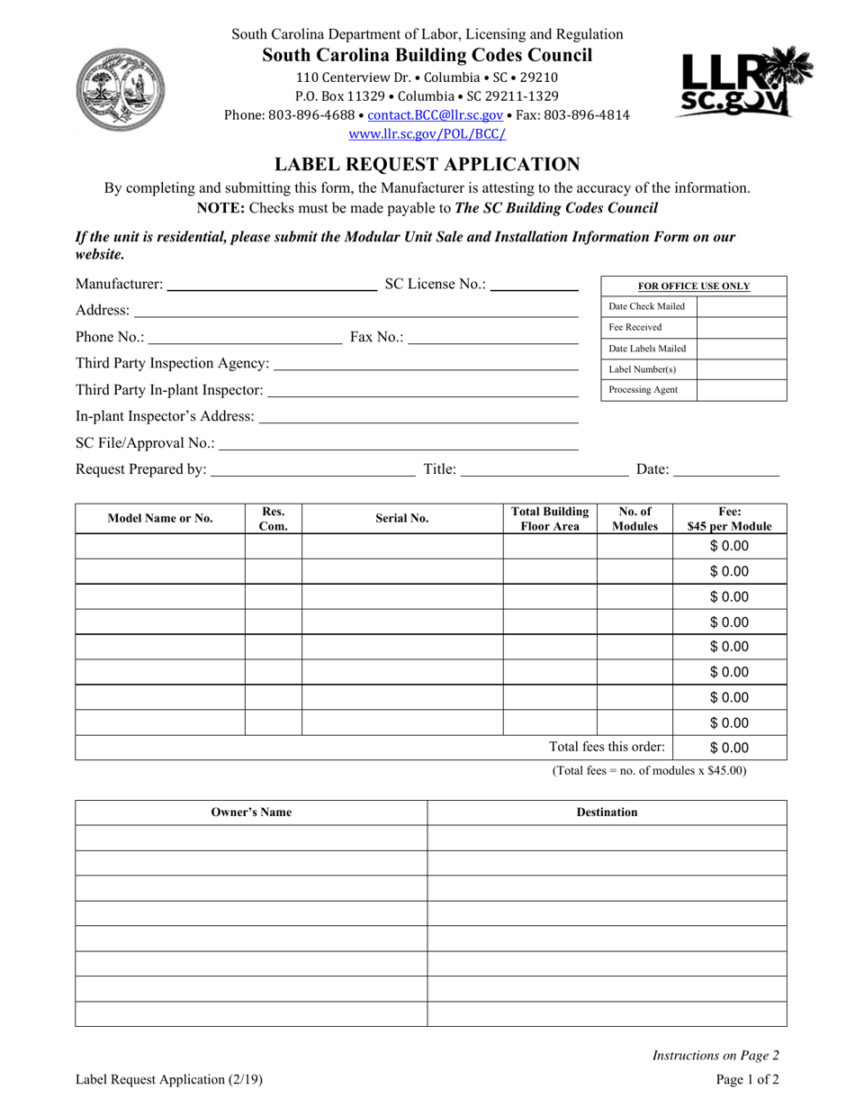 Modular Unit Sale and Installation Information - South Carolina, Page 2