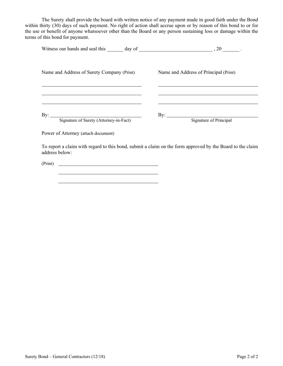 Surety Bond for General Contractors - South Carolina, Page 3