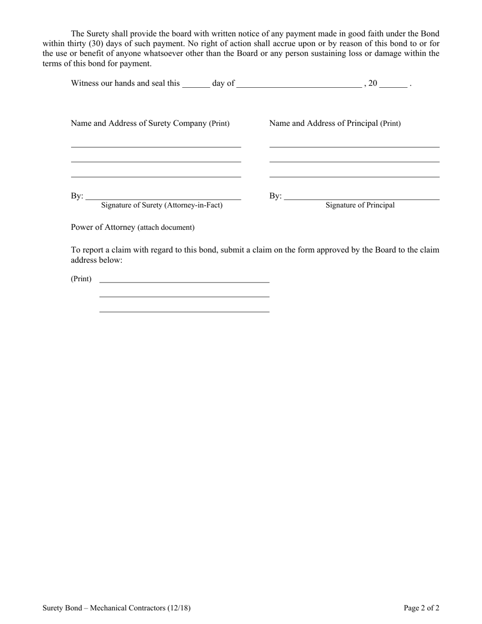 Surety Bond for Mechanical Contractors - South Carolina, Page 3