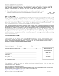 Reactivation/Reinstatement Application - South Carolina, Page 2