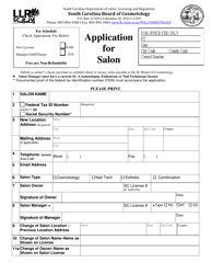 Application for Salon - South Carolina, Page 2