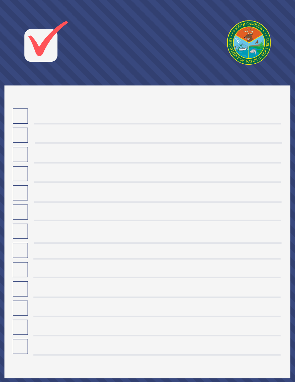 South Carolina Boating Safety Checklist Download Printable PDF