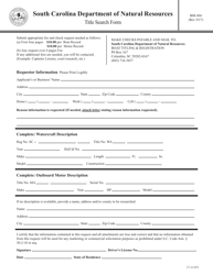 Document preview: Form BM-404 Title Search Form - South Carolina