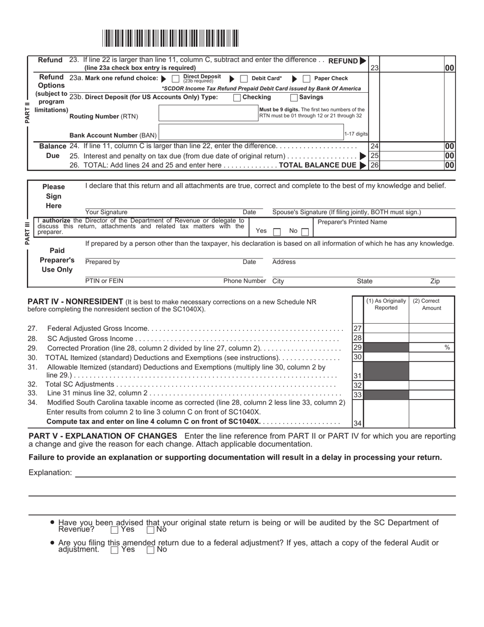 Form Sc1040x Fill Out Sign Online And Download Printable Pdf South Carolina Templateroller 