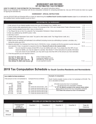 Form SC1040ES Individual Declaration of Estimated Tax - South Carolina, Page 2