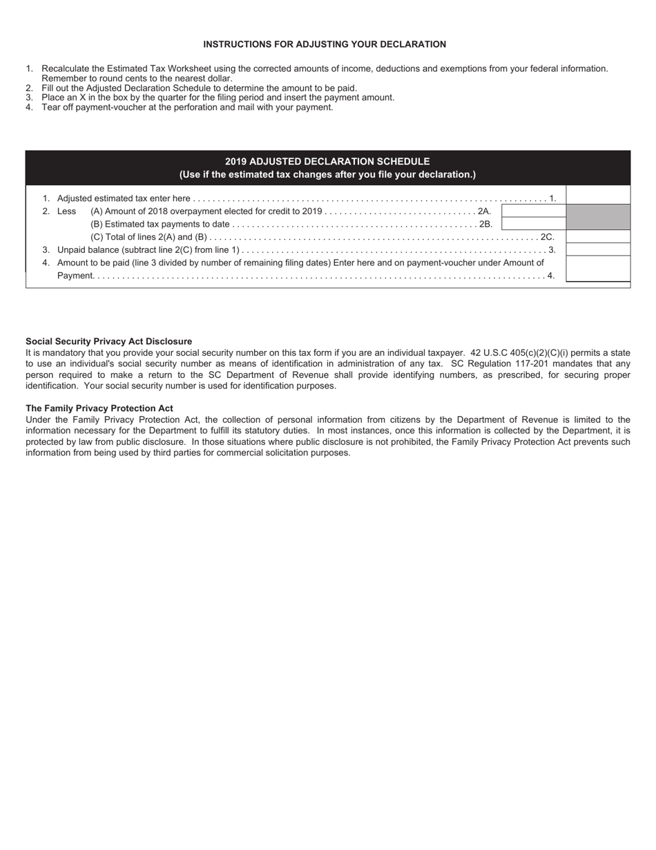 Form Sc1040es 2019 Fill Out Sign Online And Download Printable Pdf