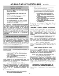 Instructions for Schedule NR Nonresident Schedule - South Carolina