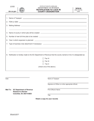 Form SC616 Notification to Lock in County Designation - South Carolina