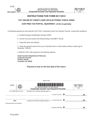 Document preview: Form SC1120-V Corporate Income Tax Payment Voucher - South Carolina