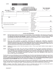 Document preview: Form SC1120S-WH Withholding Tax on Income of Nonresident Shareholders - South Carolina