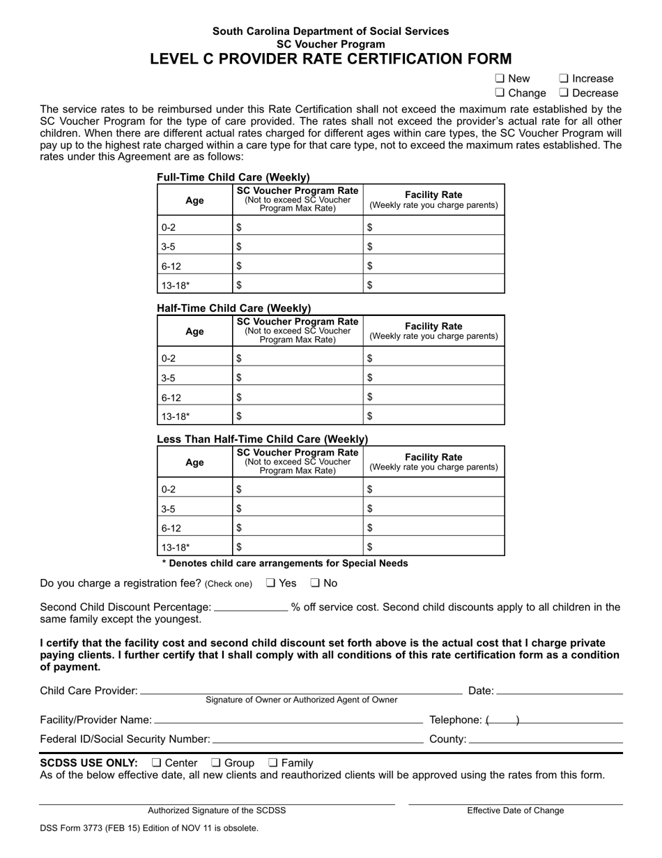 DSS Form 3773 Fill Out, Sign Online and Download Printable PDF, South