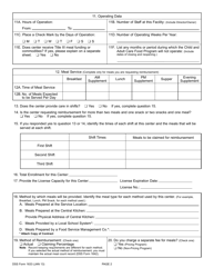 DSS Form 1633 Application for Participation for Child Care and Adult Day Care Centers in the Child and Adult Care Food Program (CACFP) - South Carolina, Page 3
