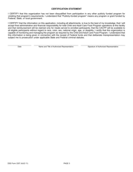 DSS Form 3357 At-Risk Afterschool Care Program/Outside School Hours Program Application for Participation - South Carolina, Page 5