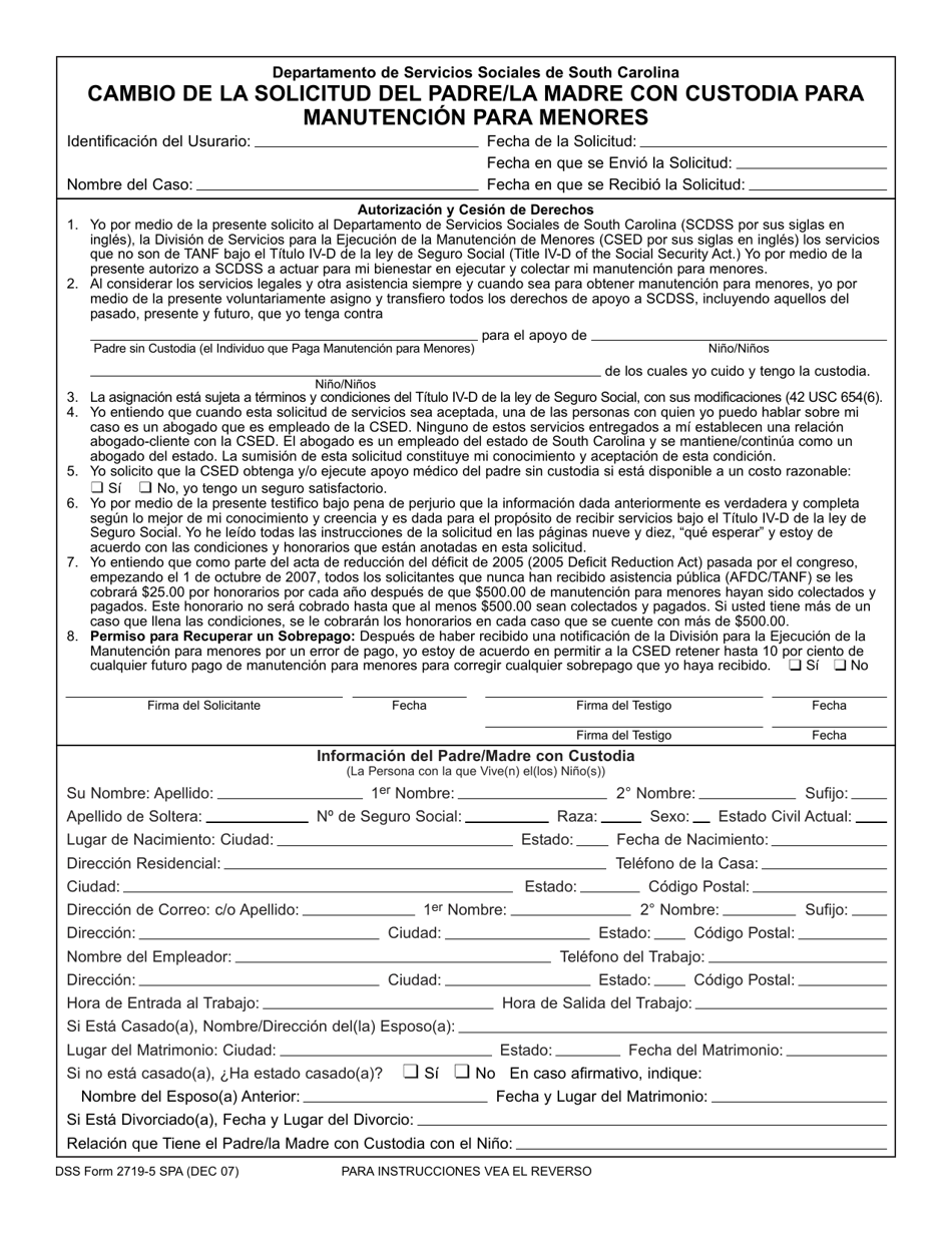 DSS Formulario 2719-5 SPA - Fill Out, Sign Online and Download ...