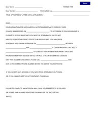 DSS Form 1 &quot;Chip Notice F006 Appointment Letter Initial Application&quot; - South Carolina