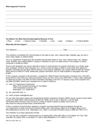DSS Form 2601 Civil Rights Discrimination Complaint Form - South Carolina, Page 2