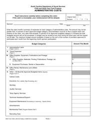 DSS Form 3320 Claim for Reimbursement - South Carolina, Page 2