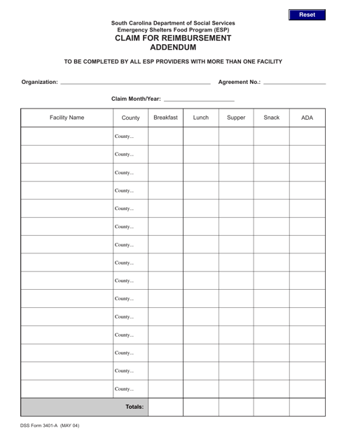 DSS Form 3401-A  Printable Pdf