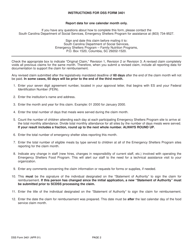 DSS Form 3401 Claim for Reimbursement - South Carolina, Page 2