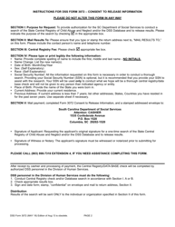 DSS Form 3072 Consent to Release Information - South Carolina, Page 2