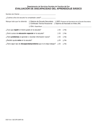 Document preview: DSS Formulario 1320 SPA Evaluacion De Discapacidad Del Aprendizaje Basico - South Carolina (Spanish)