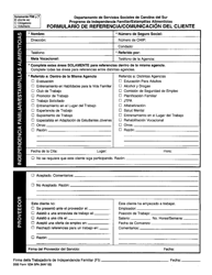 Document preview: DSS Formulario 1234 SPA Formulario De Referencia/Comunicacion Del Cliente - South Carolina (Spanish)