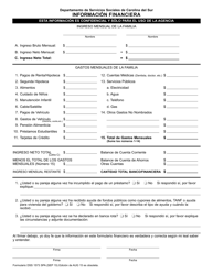 Document preview: DSS Formulario 1573 Informacion Financiera - South Carolina (Spanish)