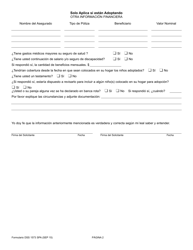 DSS Formulario 1573 Informacion Financiera - South Carolina (Spanish), Page 2