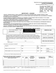 Document preview: DSS Form 3807A ITA Notice of Expiration - South Carolina (Italian)