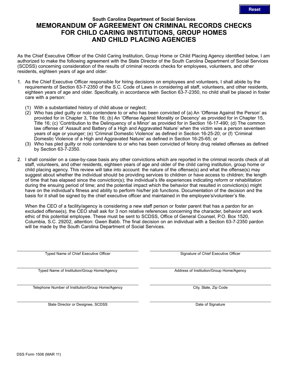 Dss form 1508 fill out sign online and download fillable pdf south