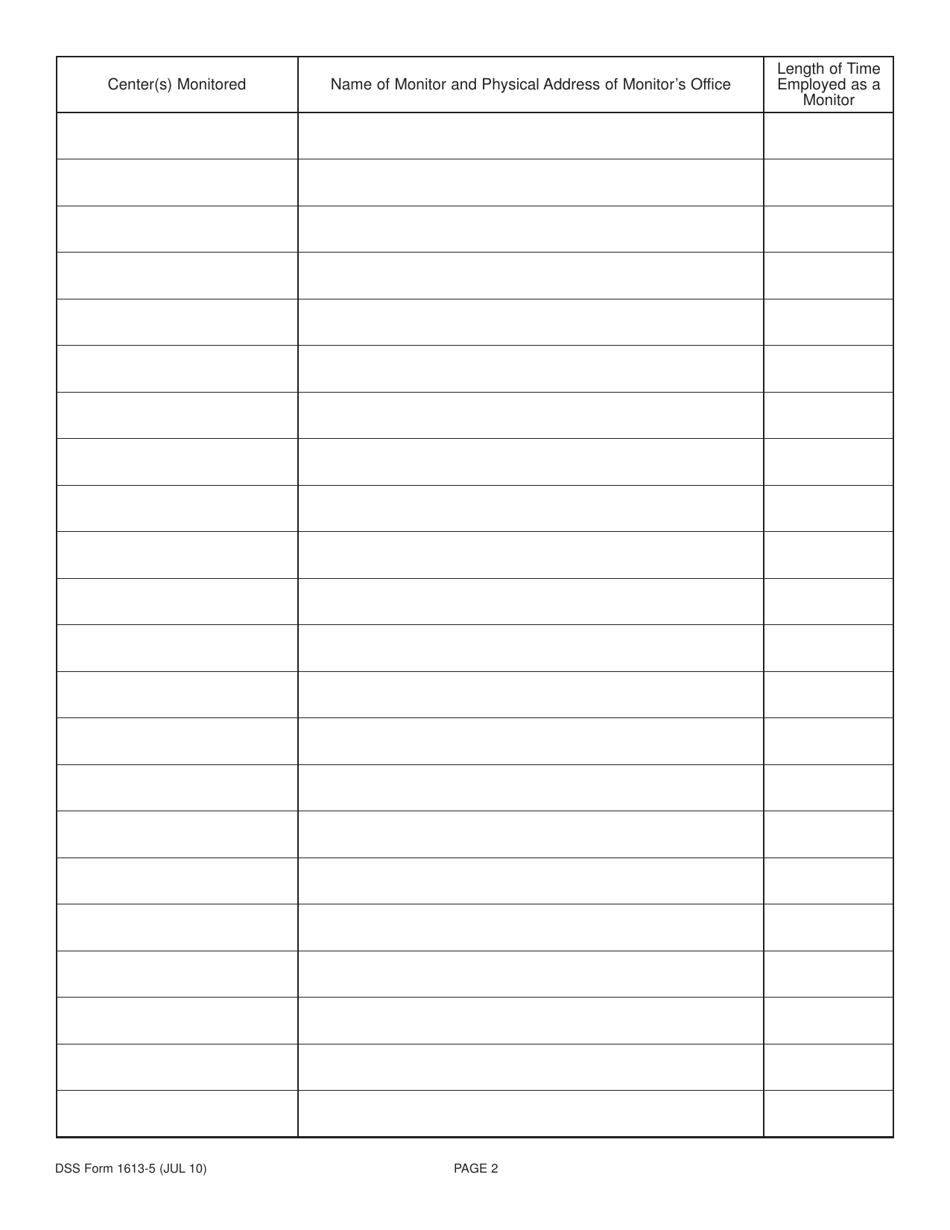 DSS Form 1613-5 Monitor Responsibility - South Carolina, Page 2