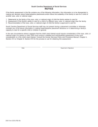 Document preview: DSS Form 2535 Notice - South Carolina